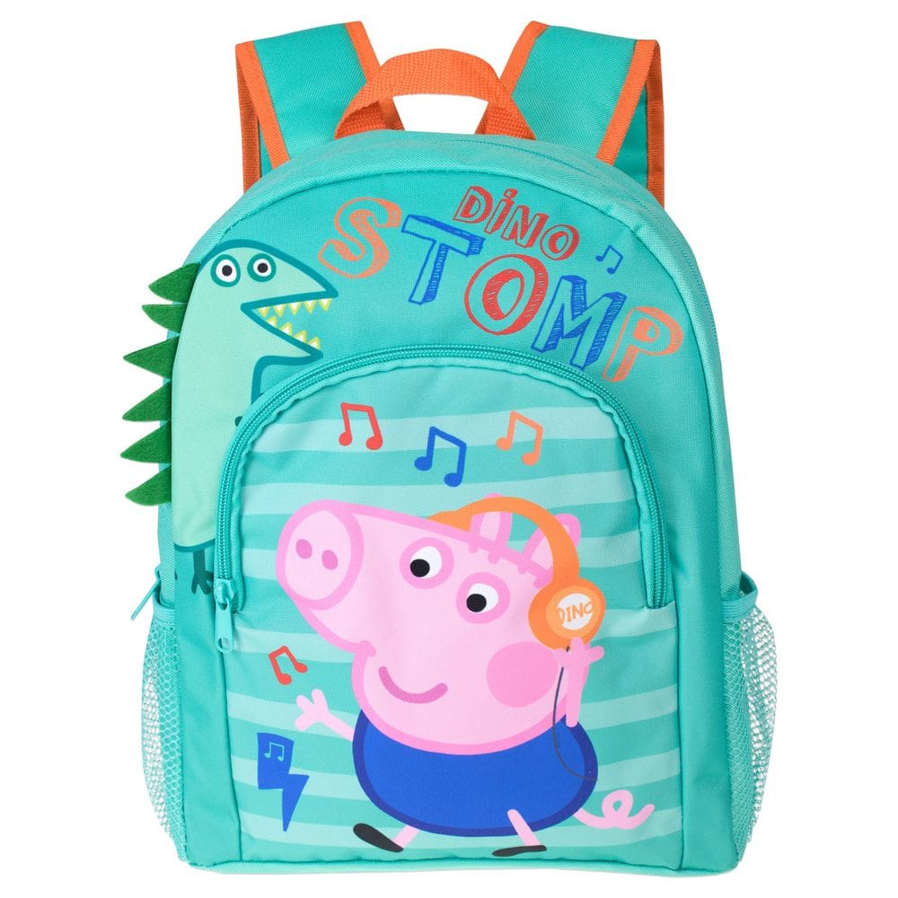 Mochila Peppa Pig George Dinosaur Boys Orange Teal 33x28x10cm