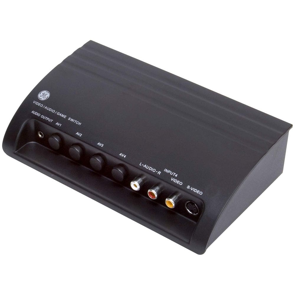 Switch divisor AV GE RCA de 4 vias com suporte S-Video 38807