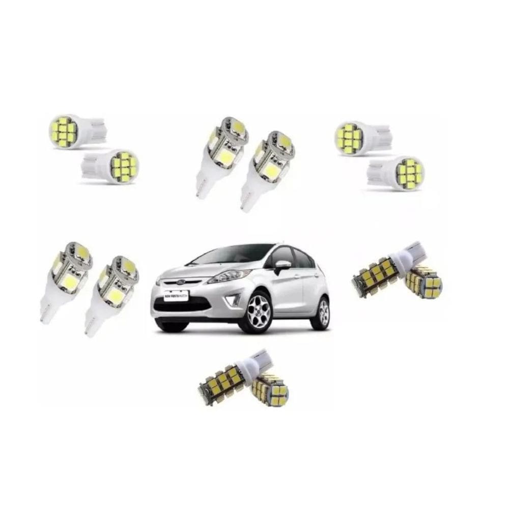 Kit 12 Lâmpadas LED Blue Lion Ford New Fiesta