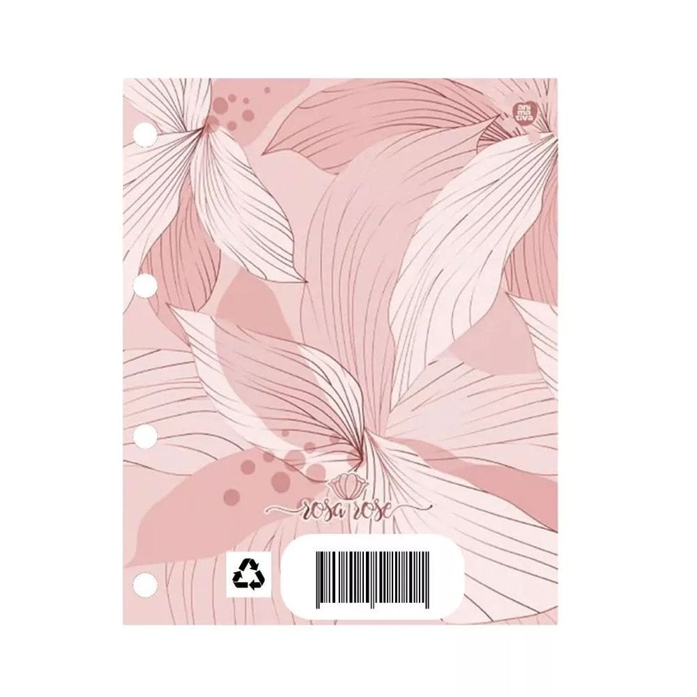 Refil Caderno Argolado Colegial Rosa Rose 24cm 80 Folhas Animativa 8239