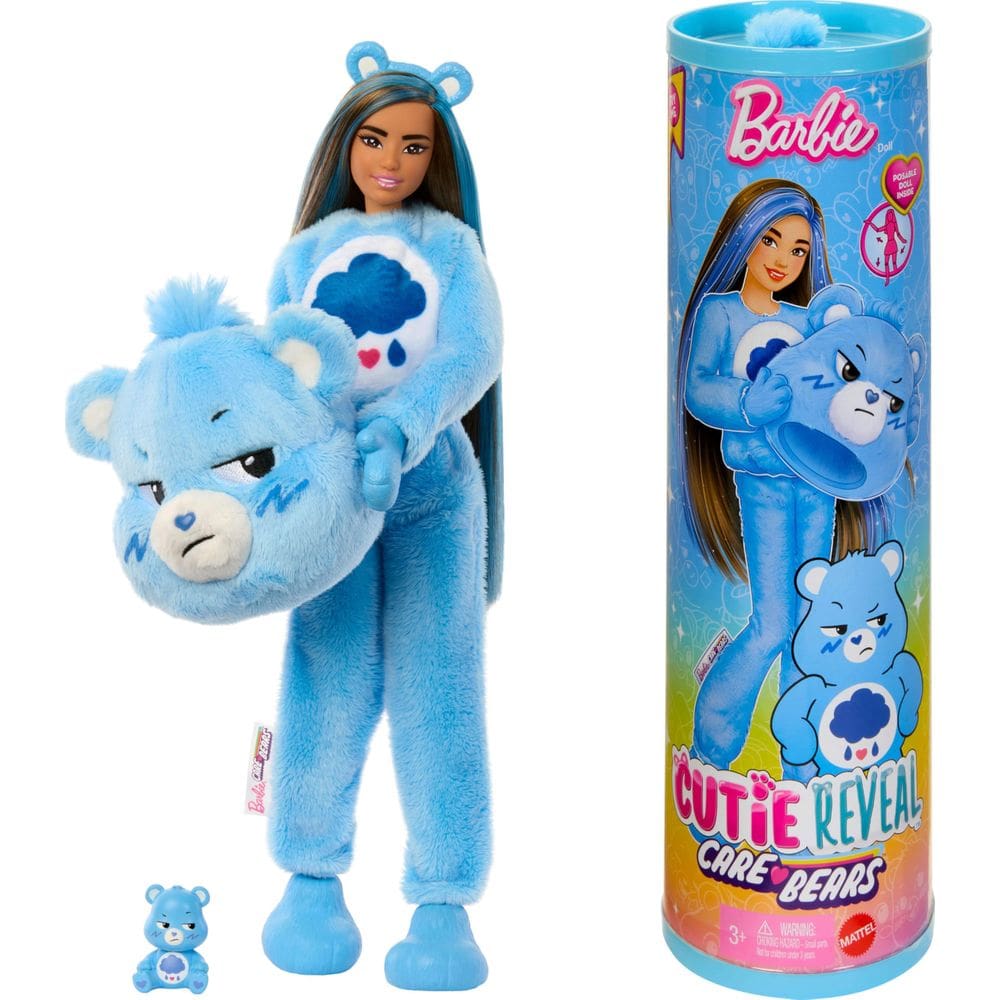Boneca moderna Barbie Cutie Reveal com Care Bears Grumpy Bear