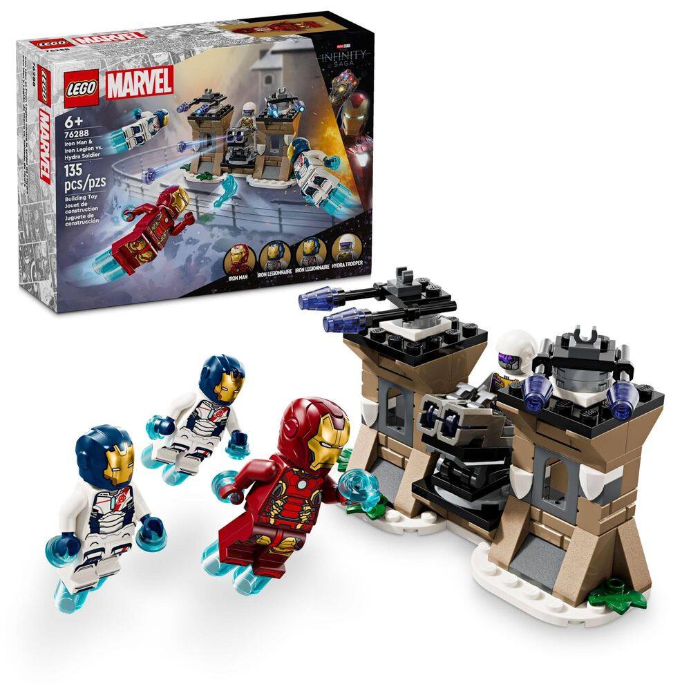 Conjunto de construção LEGO Marvel Iron Man & Iron Legion vs. Hydra Soldier 76288