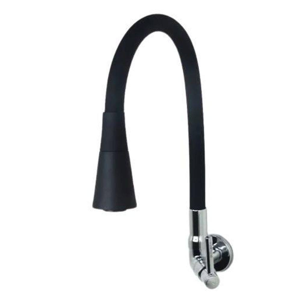 Torneira Gourmet Preta Parede Flexível 1/2