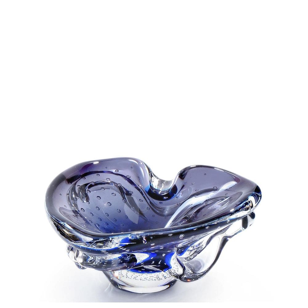 Centro De Mesa Mini Em Cristal Murano Azul São Marcos 23cm