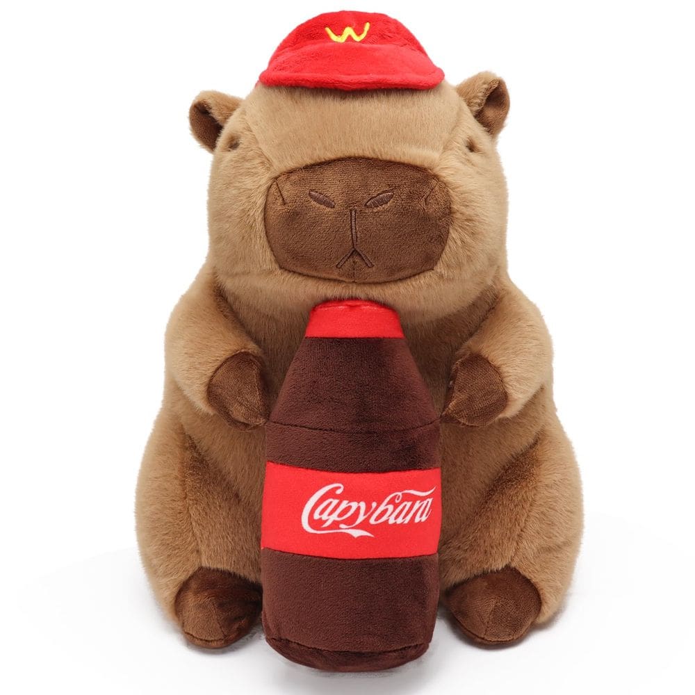 Pelúcia de pelúcia Ponjauk Capybara de 35 cm com bebida