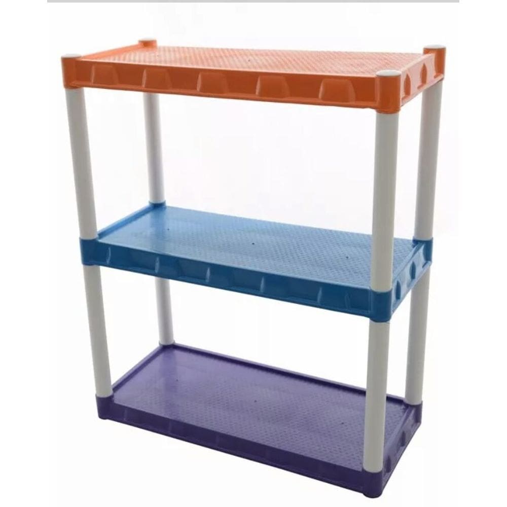 Estante Plastica Modular Colorida Com 3 Prateleiras