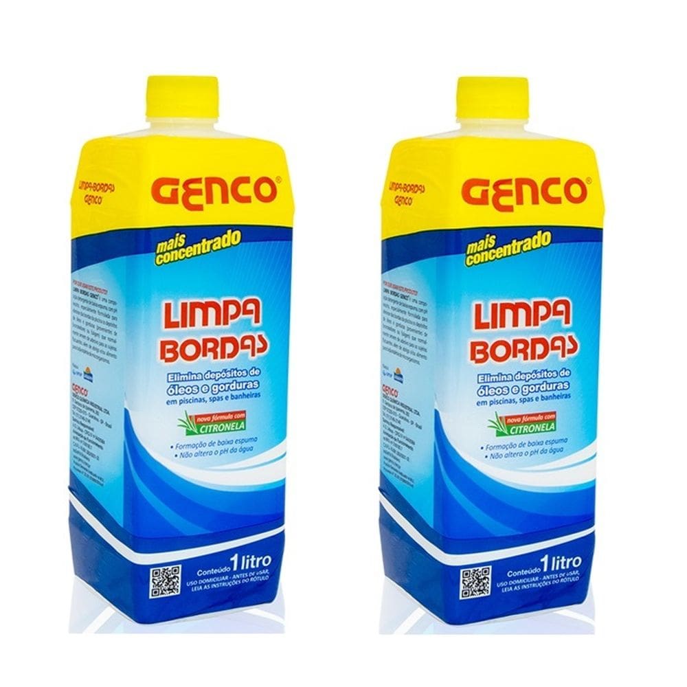 Kit 3 Detergentes Limpa Bordas Genco 1 Litro Para Piscinas