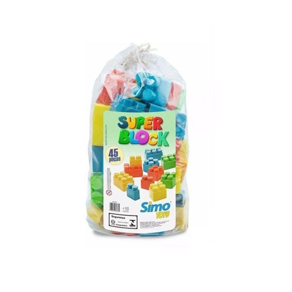Blocos Super Block 45 Peças Grandes - Simo Toys