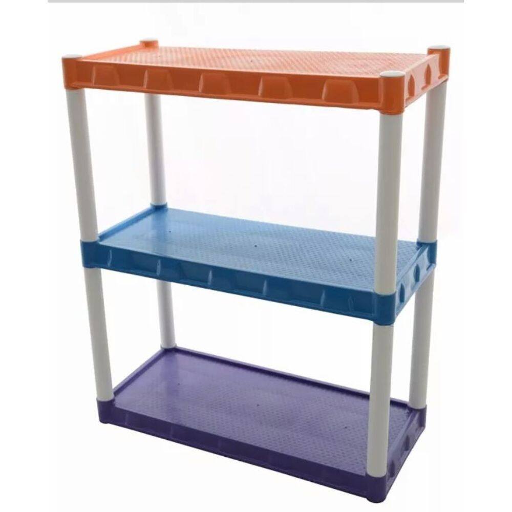 Estante Plastica Modular Colorida Com 3 Prateleiras