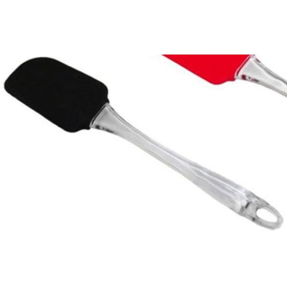 Kit 2 Espátula De Silicone Cabo Plástico Preto E Vermelho