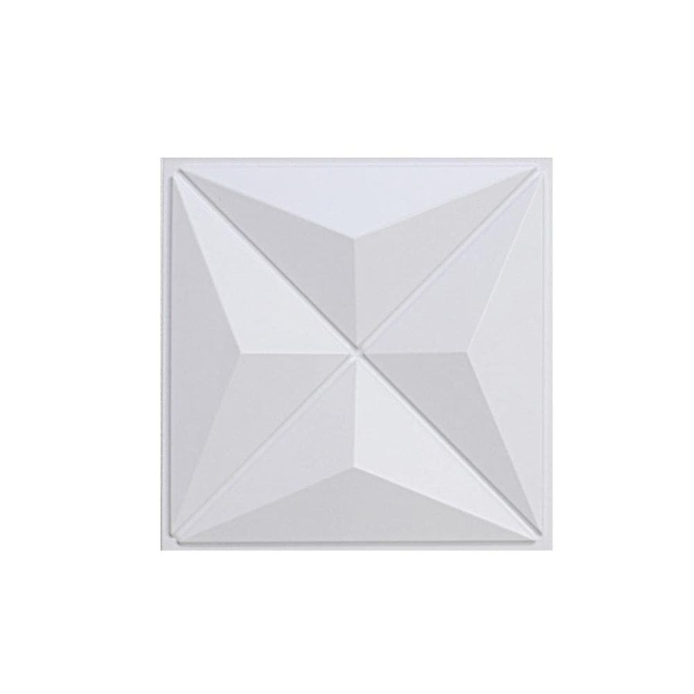 Placa Revestimento Pvc 3D Branca 25x25cm - Kit 40 Unidades