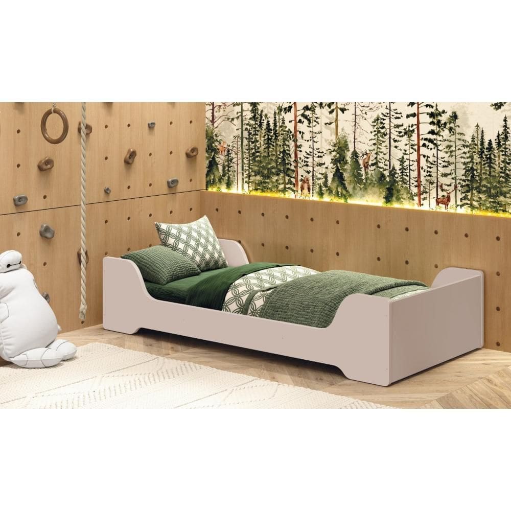 Cama Infantil Evolutiva Solteiro Zaki Rosa fosco
