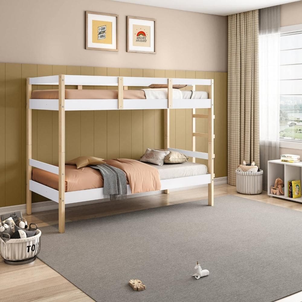 Beliche Solteiro Soft Madeira e Mdf Casatema Branco/Natural