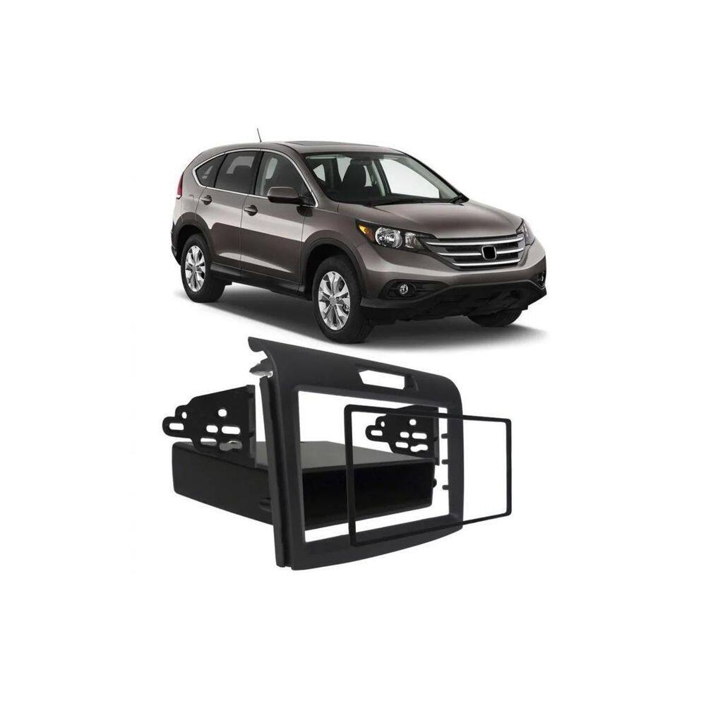 Moldura Painel Dvd 2 Din Honda Crv 2012 À 2016 Preto