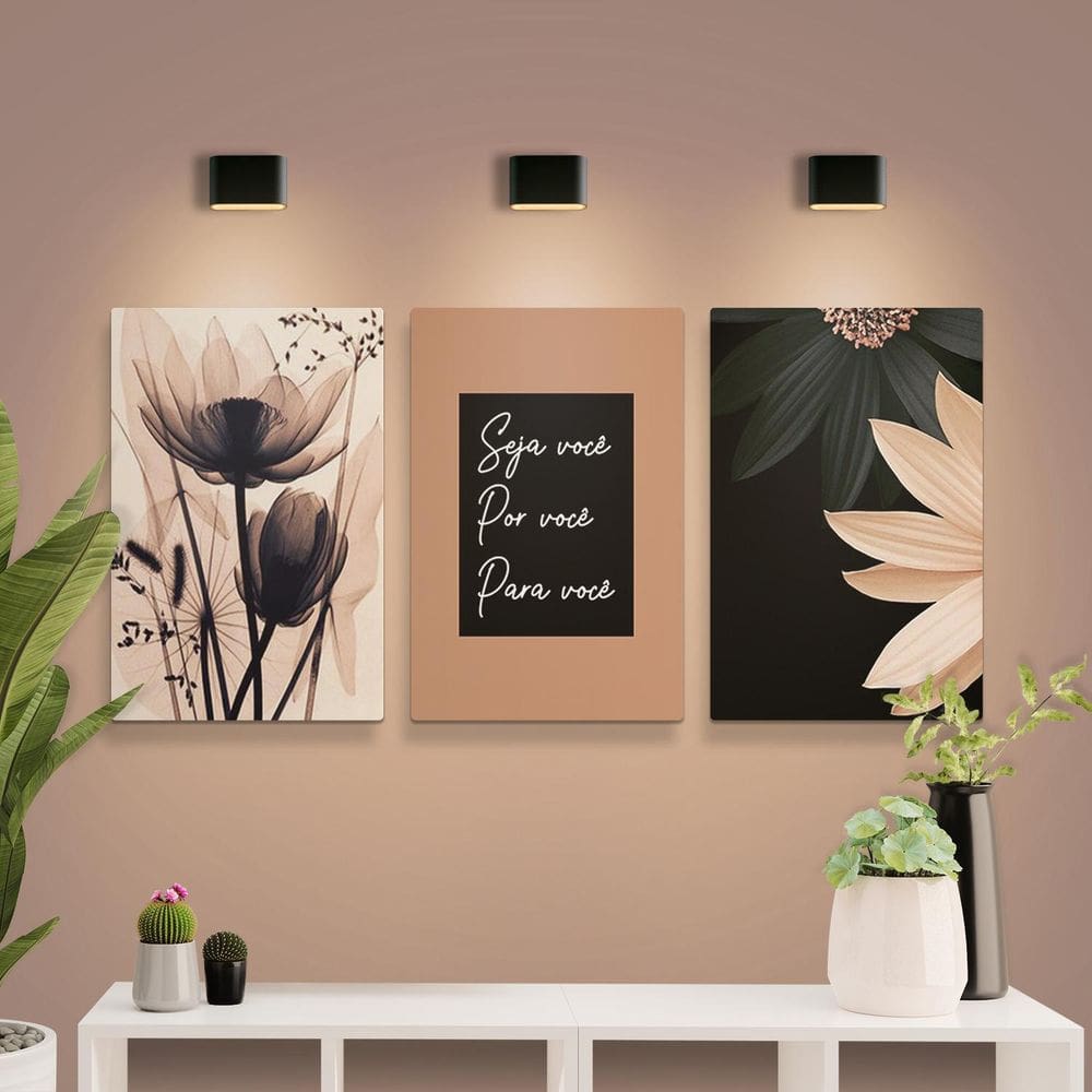 Kit Placas Quadros Decorativos 3 Peças Mdf - Seja Você