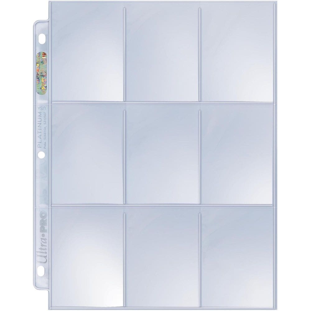 Páginas de armazenamento Ultra Pro Platinum Series de 9 bolsos para cartões colecionáveis
