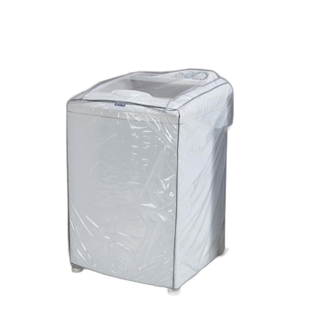 Capa Máquina De Lavar Roupas Pvc Transparente P - 8Kg 11Kg