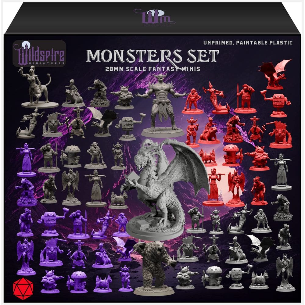 Conjunto de miniaturas Wildspire Fantasy Monsters of Sol`an DND 28mm