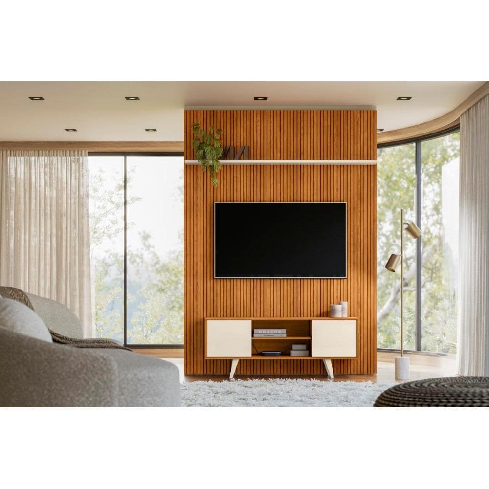 Composição Panorama para TV de até 55 polegadas - Cinamomo/Off White - Madetec