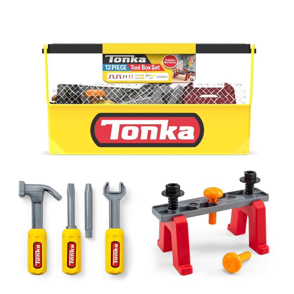 Caixas de Ferramentas Tonka Tough Builders com 12 Ferramentas +3 anos