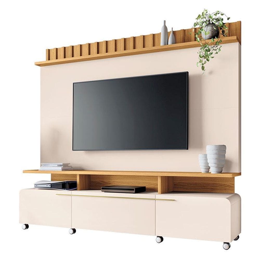 Estante Home Theater Artís Cinamomo Off White - HB Móveis