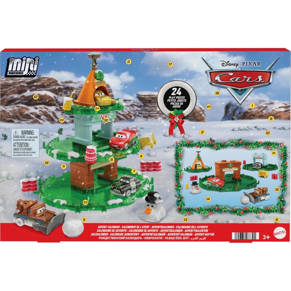 Calendário do Advento Mattel Disney Pixar Cars Minis 2024 com 24 brinquedos