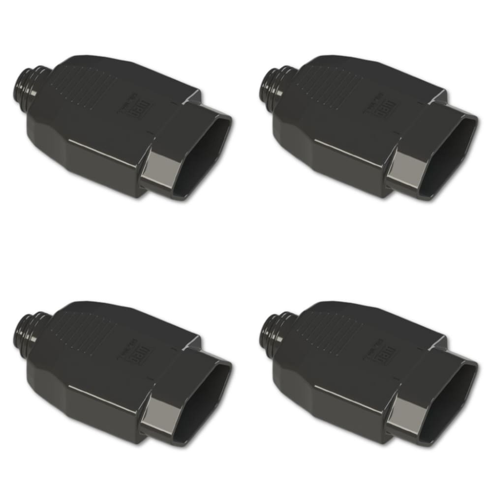 Kit Plugue Fêmea 2P+T 10A 250Vca Preto 4 peças