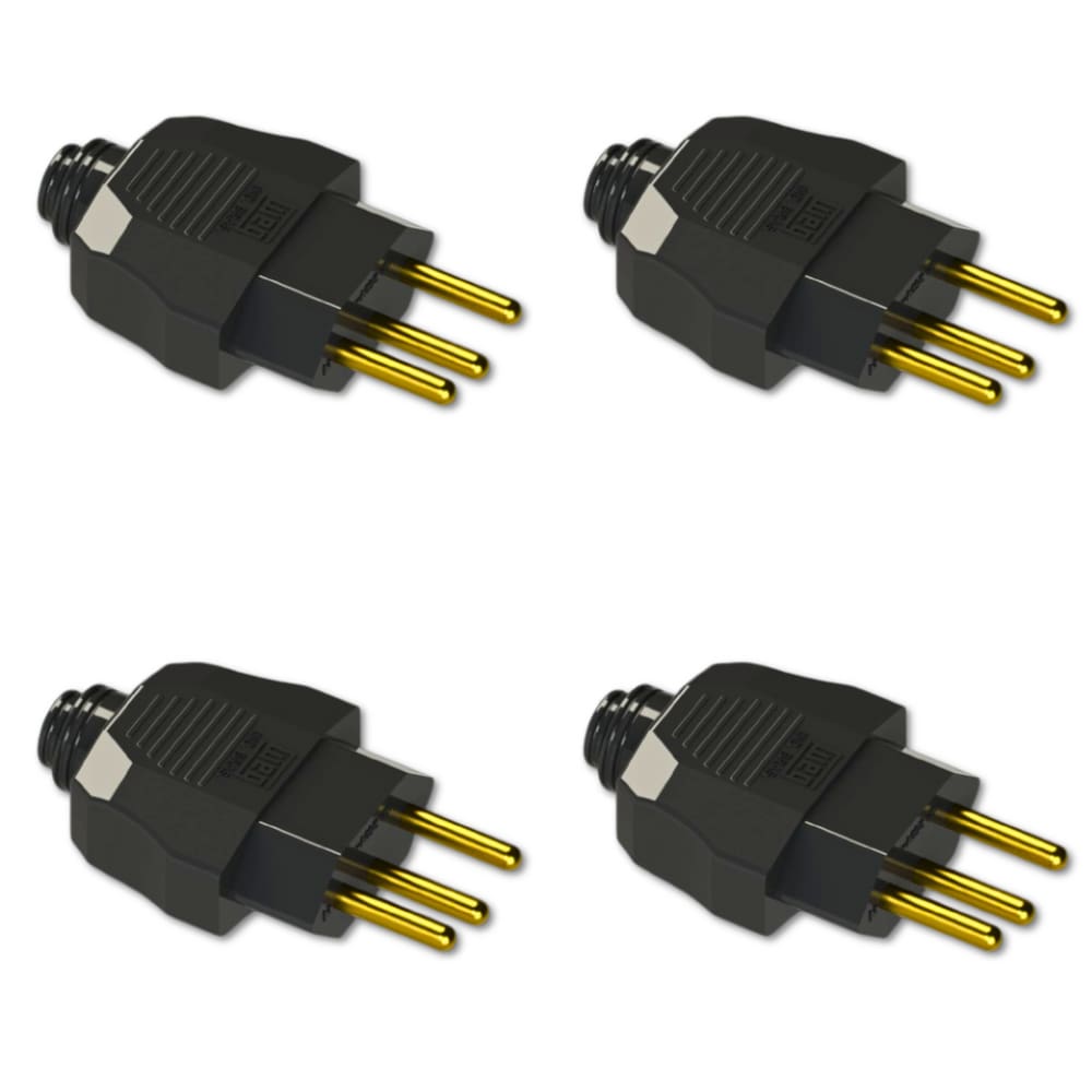 Kit Plugue Macho 2P+T 20A 250Vca Preto 4 peças