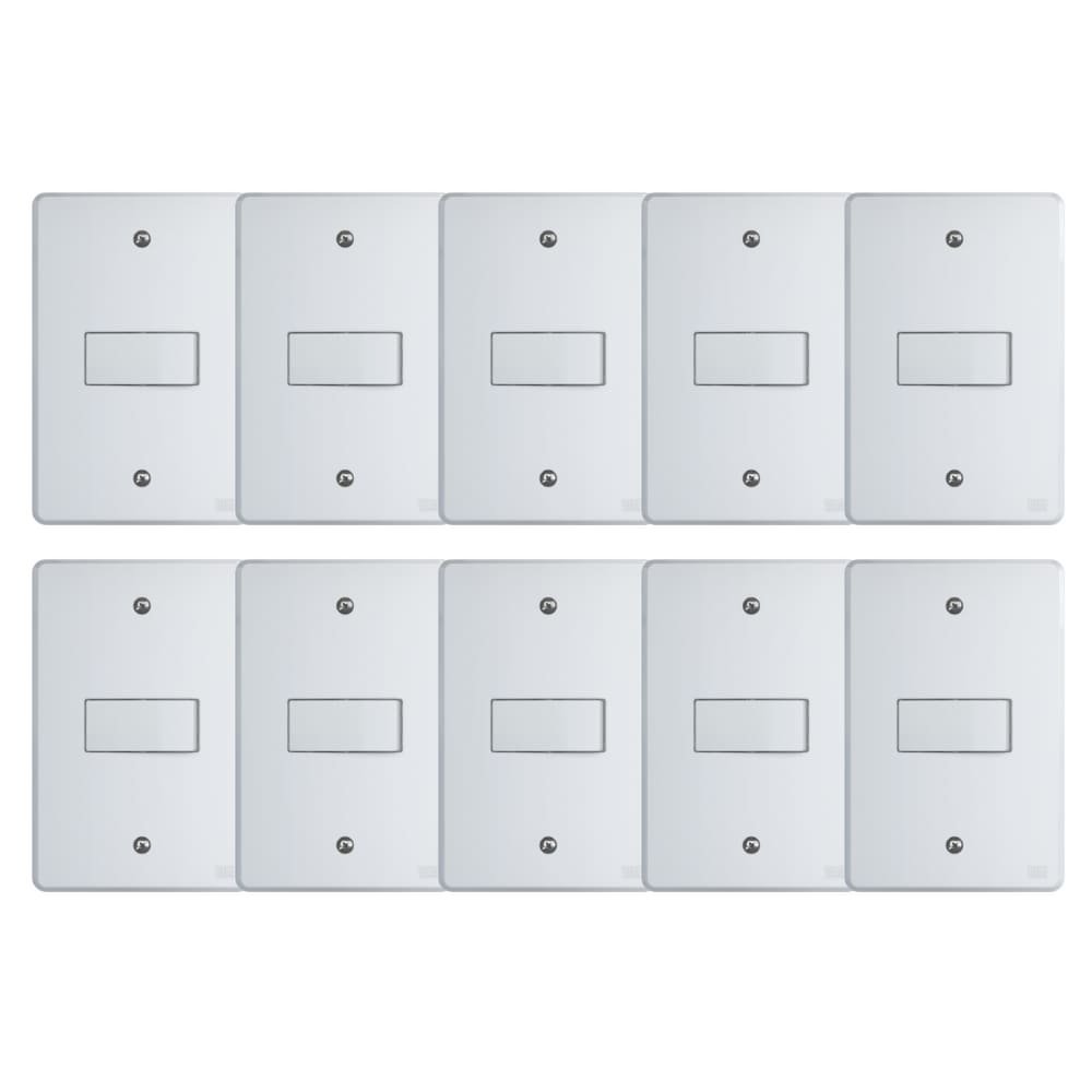 Kit Conjunto Interruptor 4x2 | 1 Tecla Simples 10A 250V 10 peças