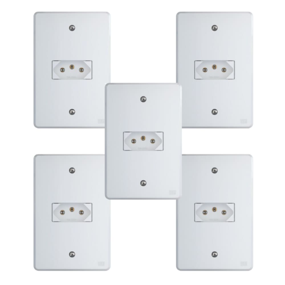 Kit Conjunto Tomada 4x2 | 1 módulo 2P+T 20A 250V 5 peças
