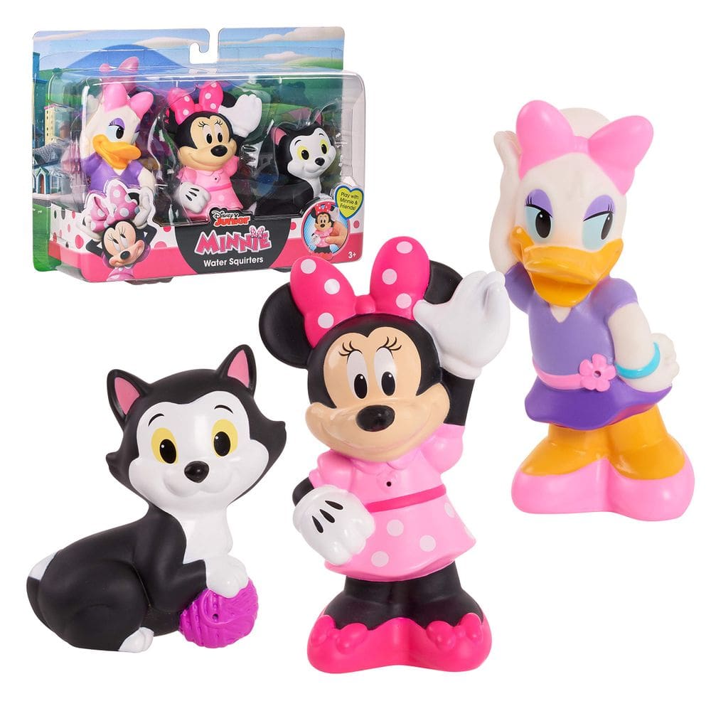 Brinquedos de banho Disney Junior Minnie Mouse, pacote com 3, para crianças de 3 anos ou mais