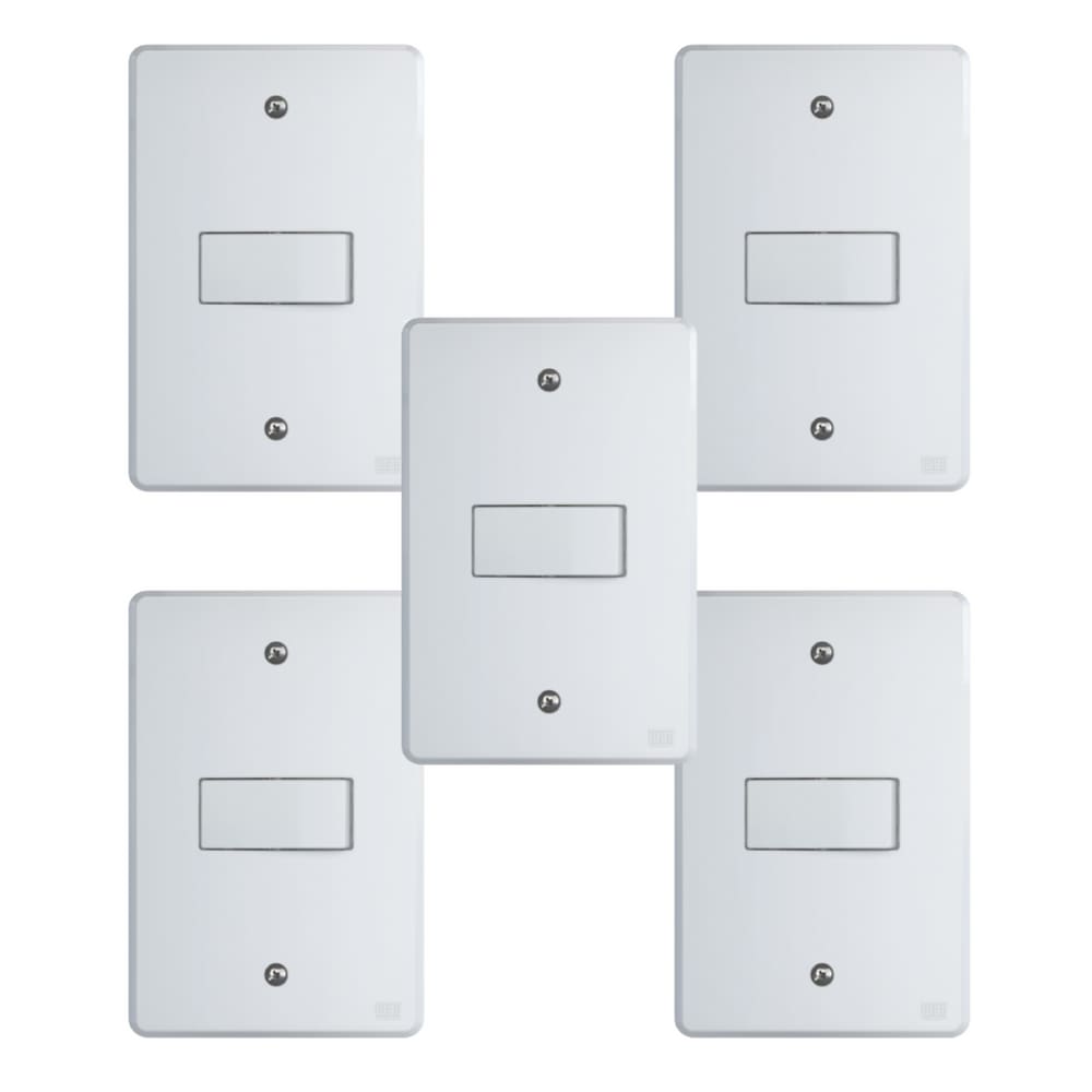 Kit Conjunto Interruptor 4x2 | 1 Tecla Simples 10A 250V 5 peças