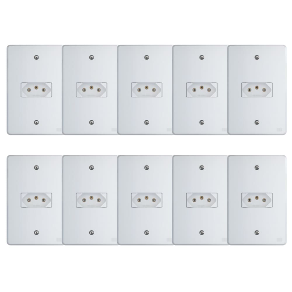 Kit Conjunto Tomada 4x2 | 1 módulo 2P+T 10A 250V 10 peças
