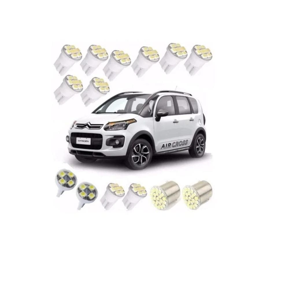 Kit Lampada Led Citroen Aircross Luz Teto Placa Ré Farolete