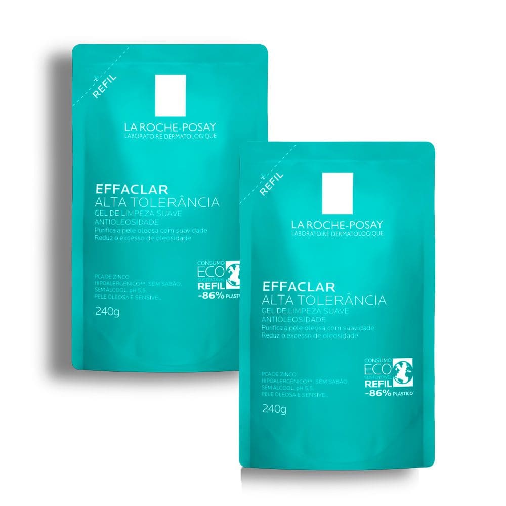 Kit 2 Gel de Limpeza Facial Effaclar Alta Tolerância La Roche-Posay Refil 240g