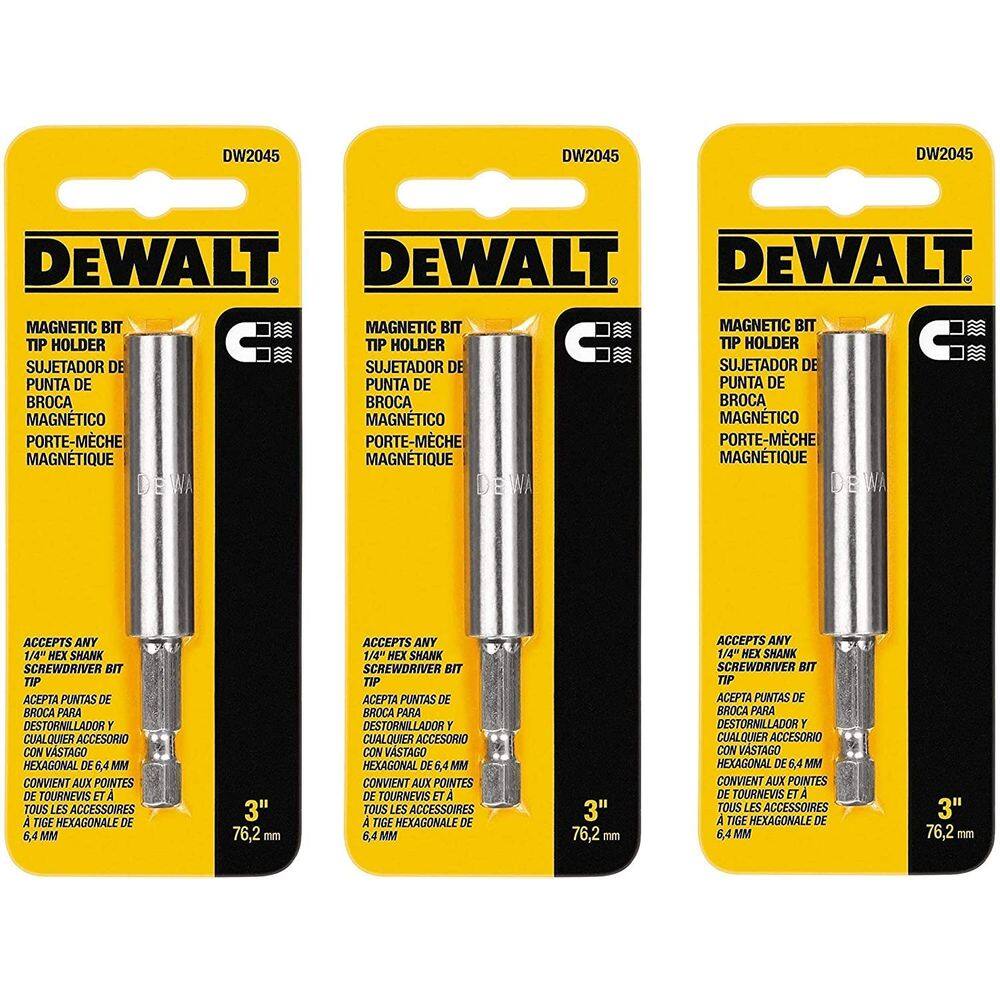 Suporte magnético Bit Tip DEWALT DW2045 Professional de 3 polegadas (pacote com 3)