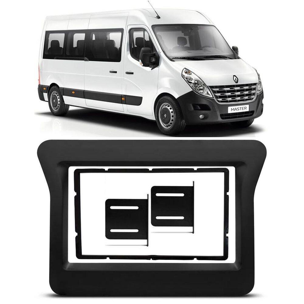 Moldura De Painel 2 Din Renault Master 2010 À 2019 Preto