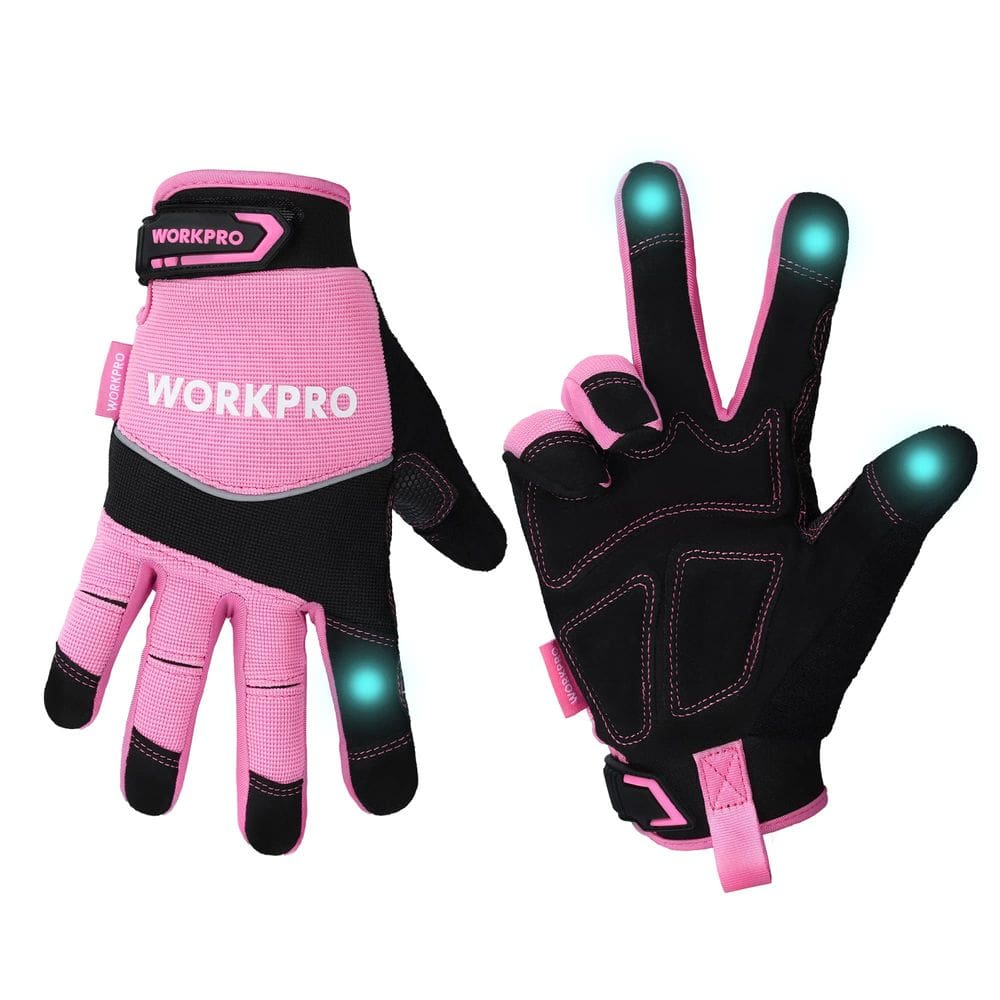 Luvas de trabalho de segurança WORKPRO Pink Touch Screen para mulheres e homens