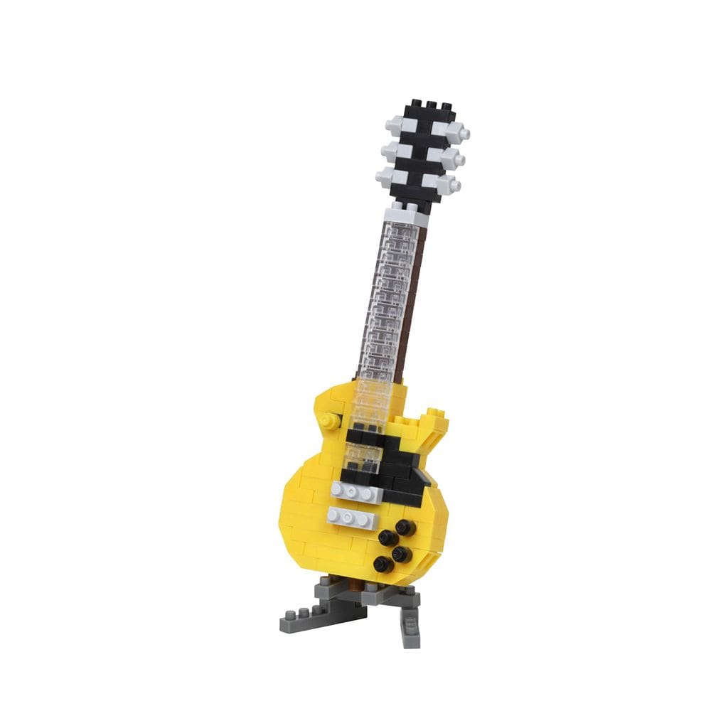 Kit de construção nanoblock Instruments para guitarra elétrica amarela