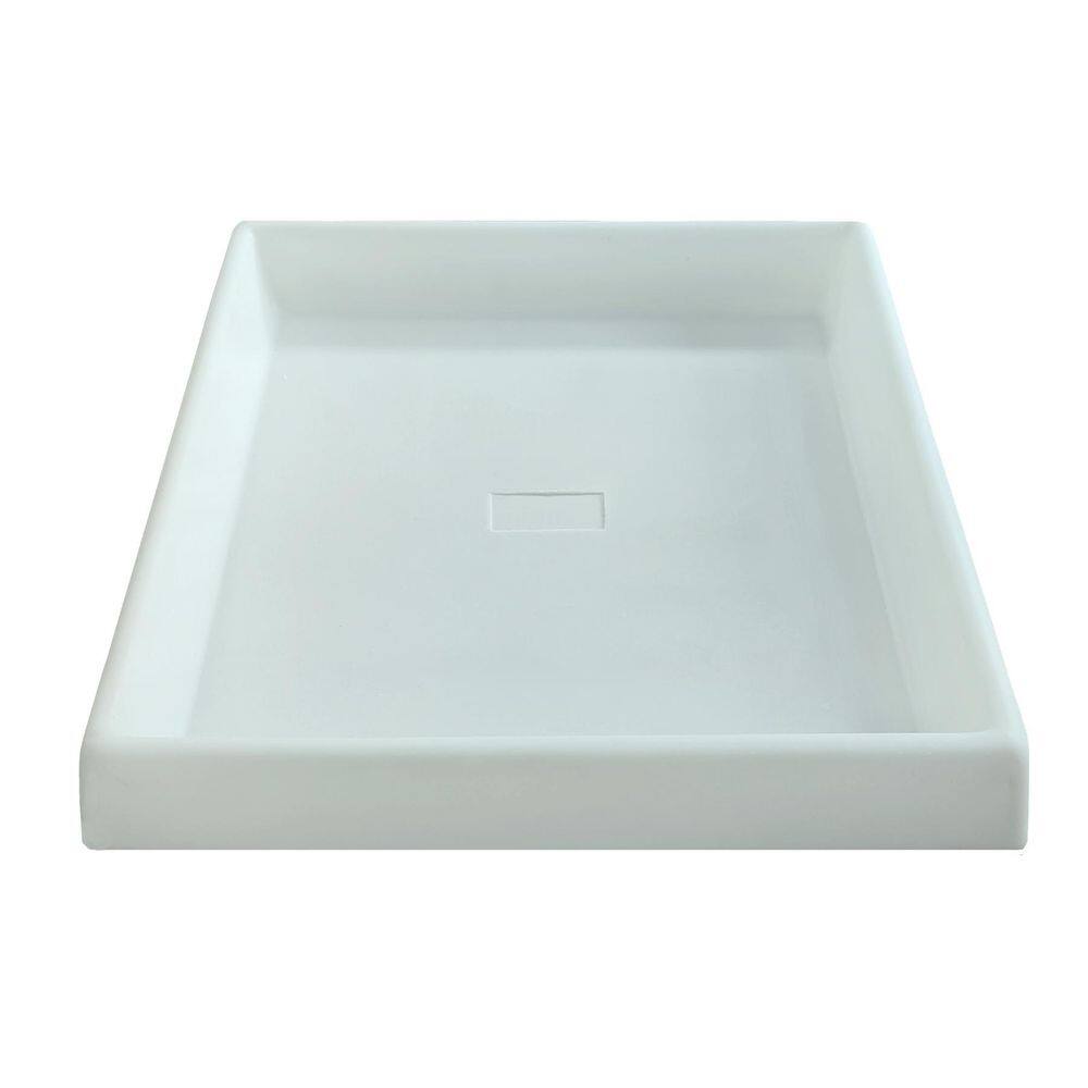 Prato Base Grande Quadrado Vaso Polietileno 40cm Branco