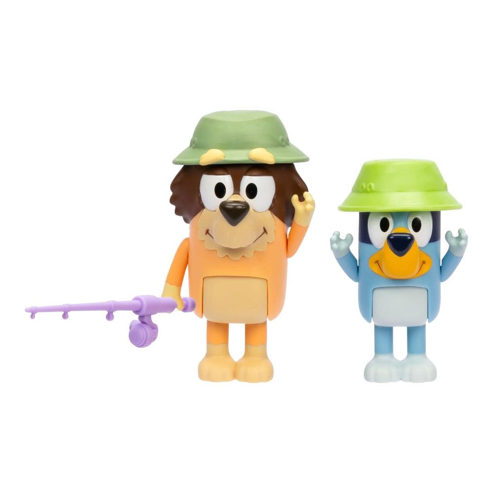 Pacote com 2 bonecos Bluey Fishing with Grandad com acessórios