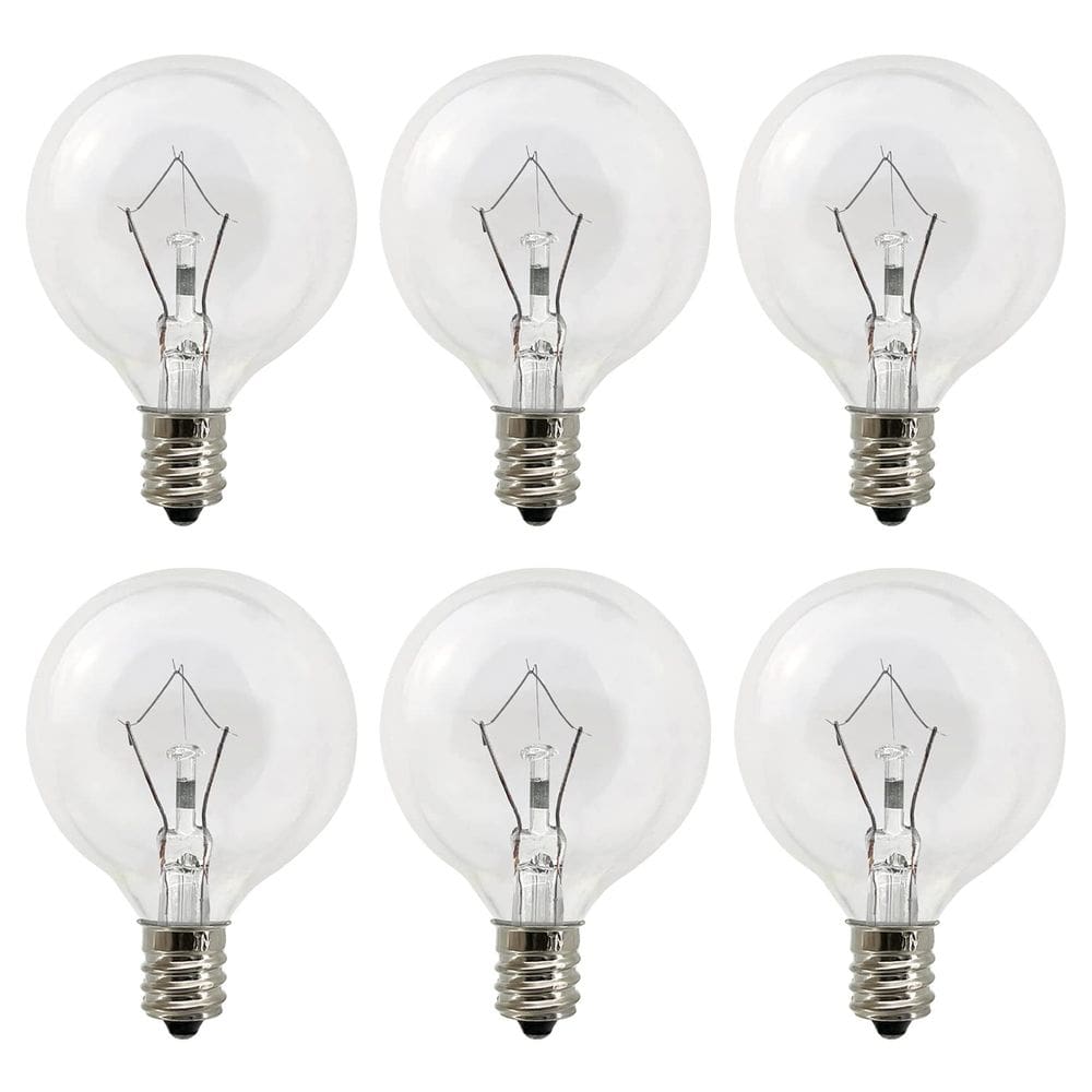 Lâmpadas de 25 W para aquecedores de cera G50, pacote com 6, 120 V, base E12