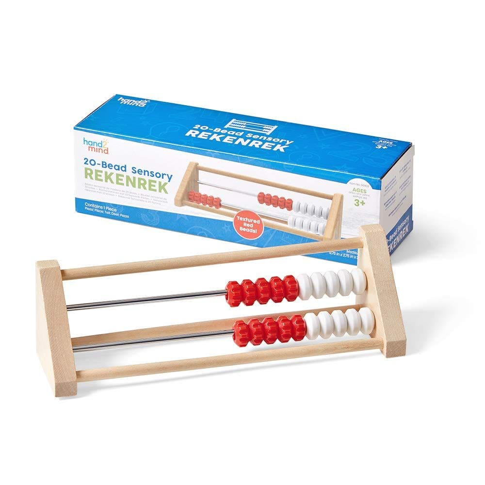 Calculadora sensorial de madeira Abacus hand2mind 20 Bead para crianças