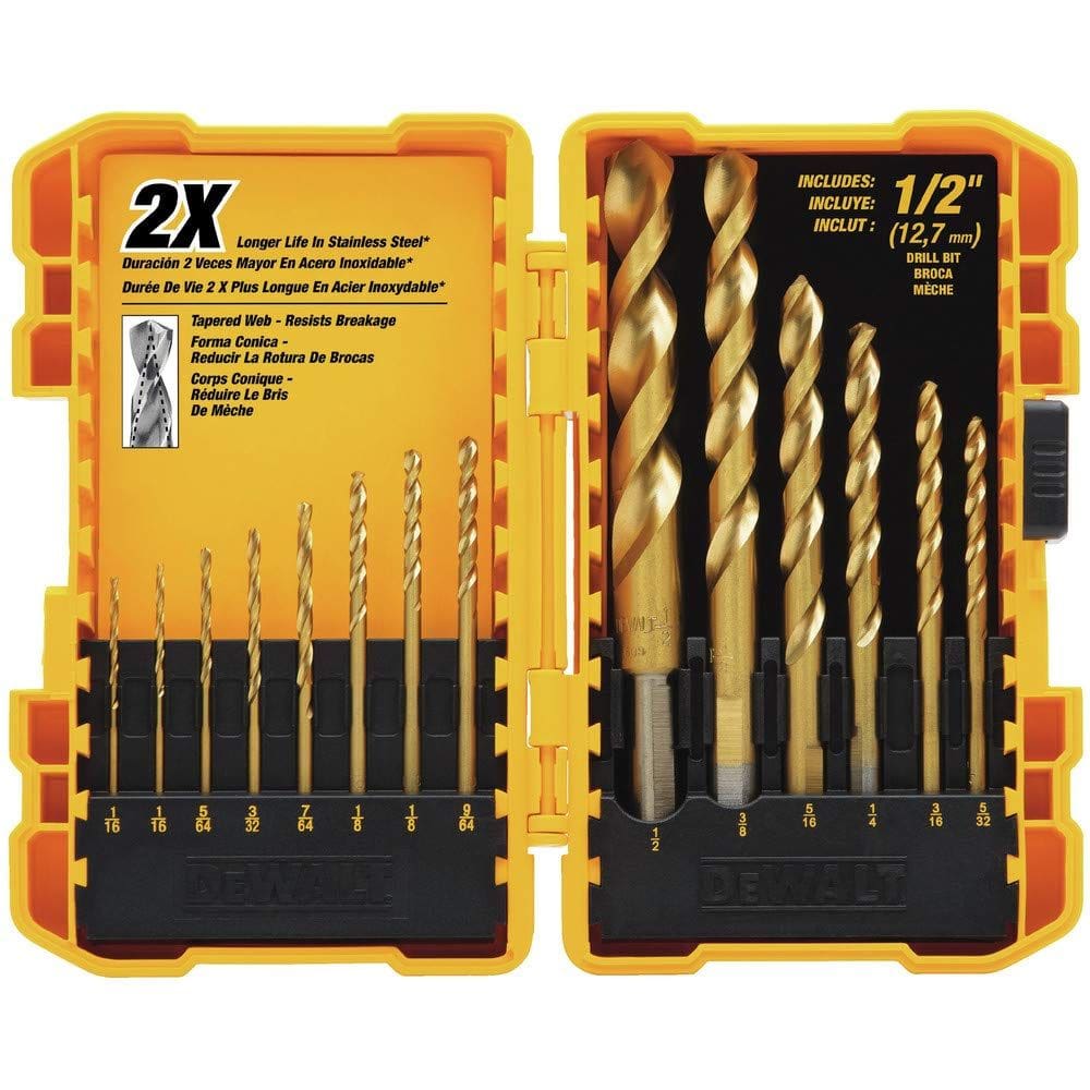 Conjunto de brocas DEWALT DW1341 de nitreto de titânio de 14 peças