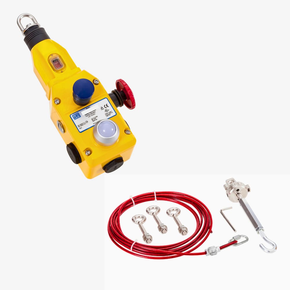 Kit Chave de Emergência LED CEC-ML31AE26 3NF+1NA + Cabo de Aço 30m K30G