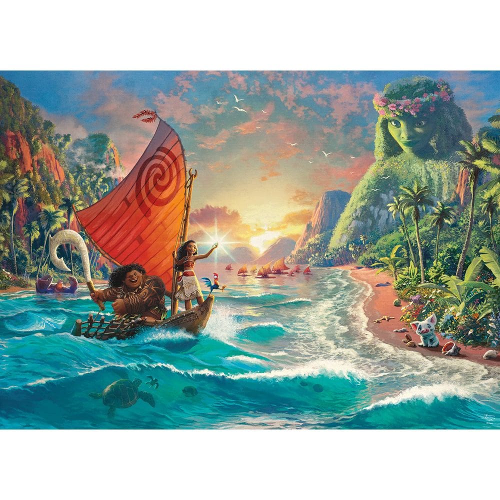 Quebra-cabeça Ceaco Thomas Kinkade Disney Dreams Moana 1000 unidades