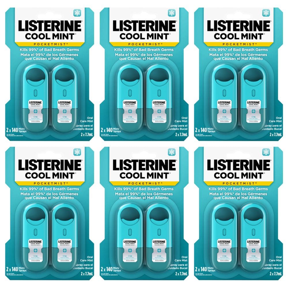 Oral Care Mist Listerine Cool Mint Pocketmist 7,7 ml - pacote com 6