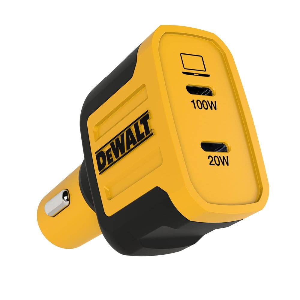 Carregador de carro DEWALT USB C 120W 2 portas PD 3.0 Tipo C PPS