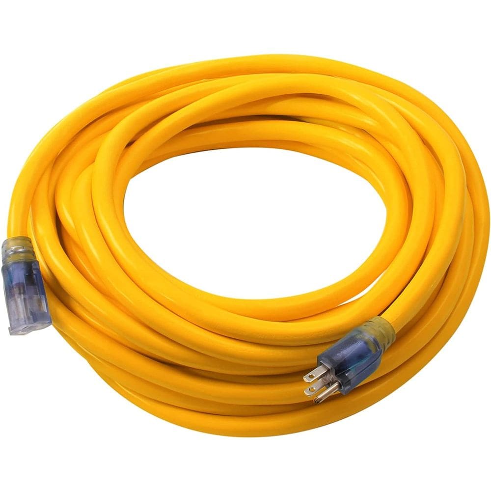 Cabo de extensão Dewalt 15m 12/3 SJTW com extremidades iluminadas amarelo