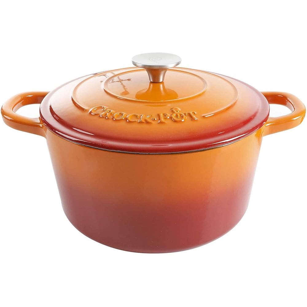 Forno holandês Crock-Pot de ferro fundido esmaltado artesanal 5L Sunset Orange